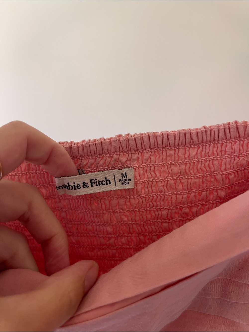 Abercrombie & Fitch Coral Pink Smocked Dress - Picture 3 of 5
